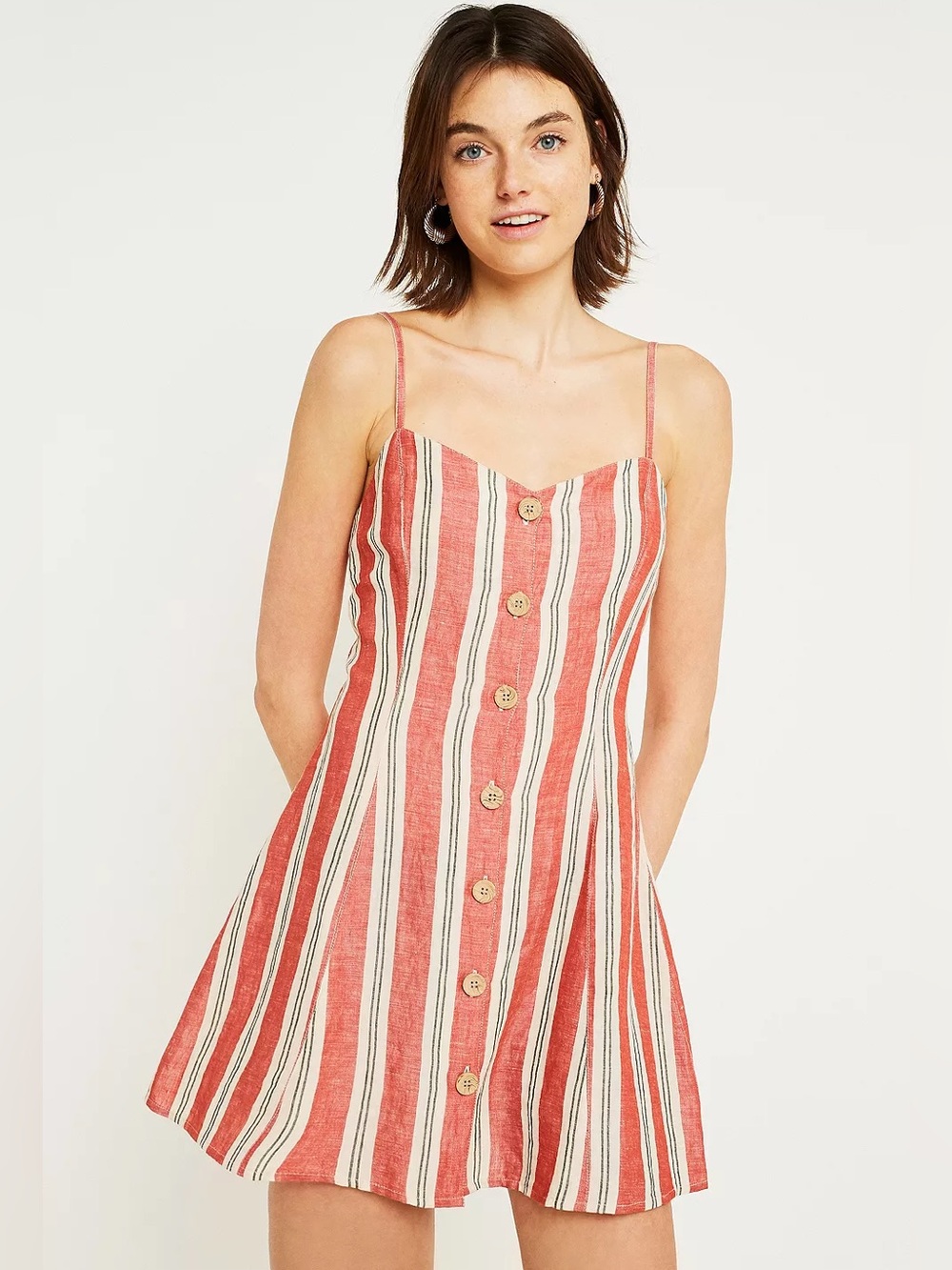 Urban Outfitters Striped Linen Mini Dress S/P